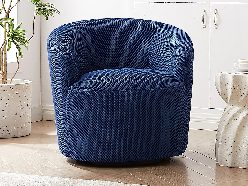 Draaifauteuil van nachtblauwe 3D-stof ACERETO