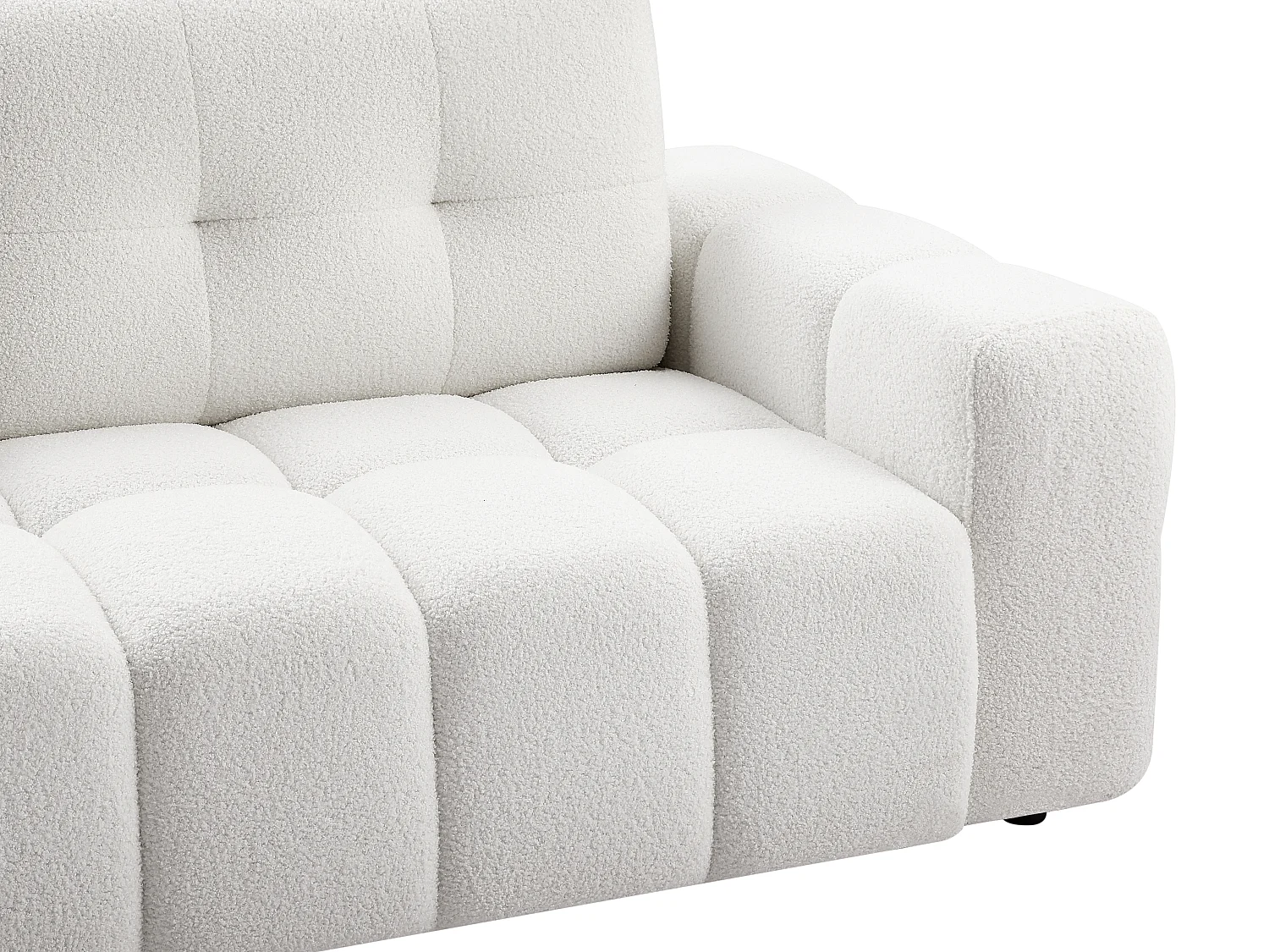 Canapé 3 places en tissu bouclette blanc SOPELANA