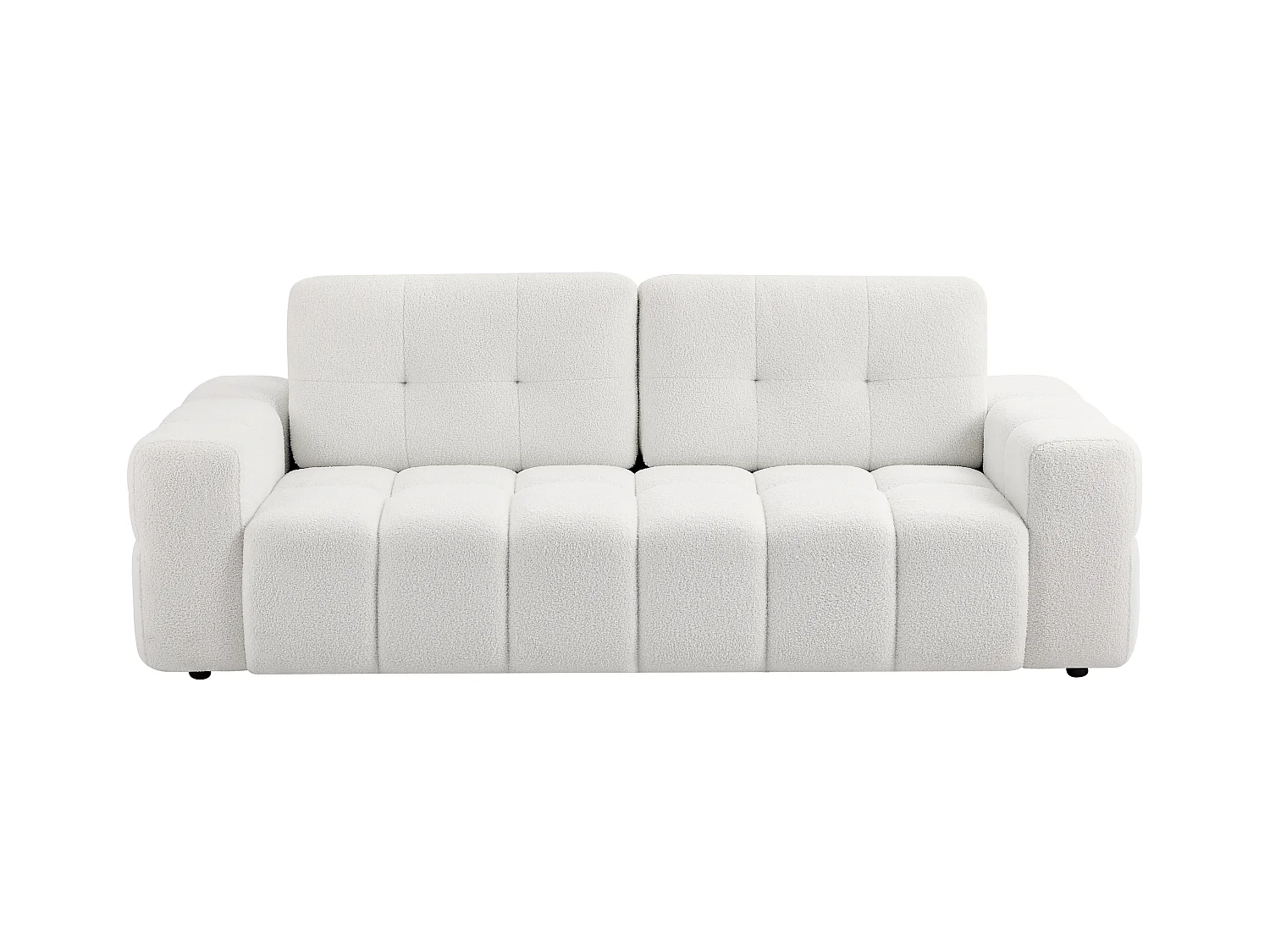Driezitsbank van witte boucléstof SOPELANA