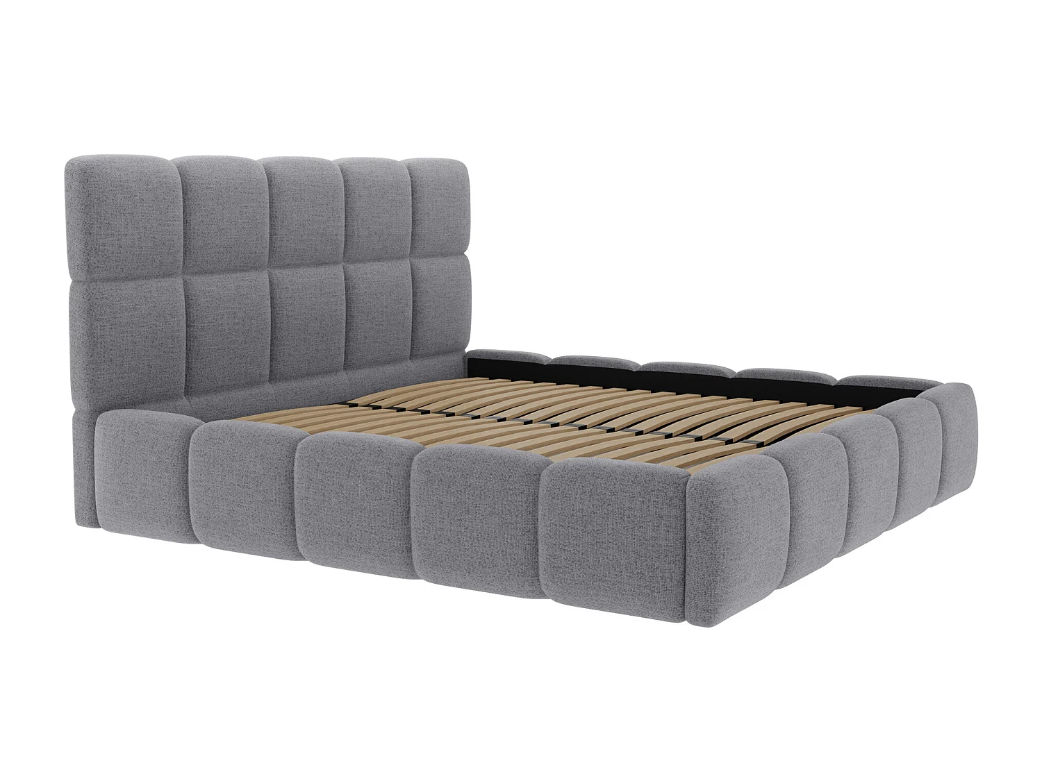 Bed met opbergruimte 160 x 200 cm - Stof met textuur - Grijs - DAMADO van Pascal Morabito