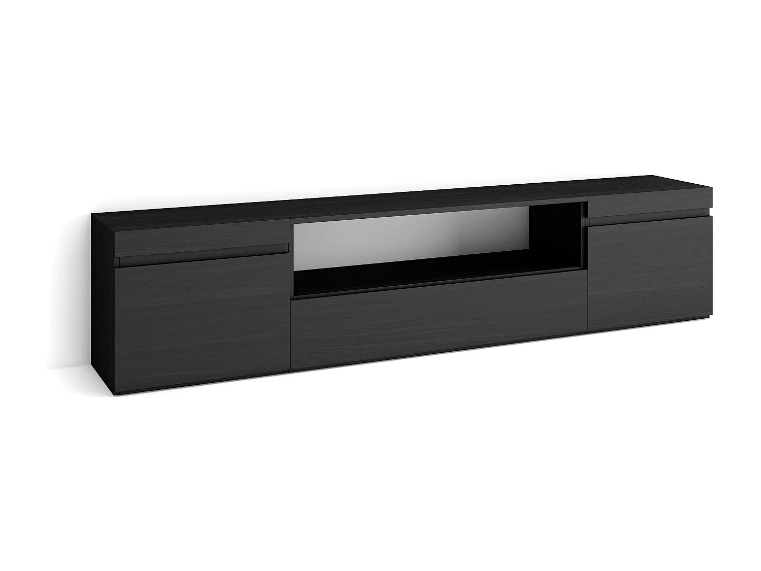 Móvel de TV, 200x35x45cm, Para televisores até 80", Estante para TV, Preto