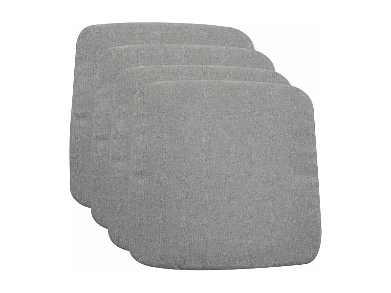 Lot de 4 coussins d'extérieur 43 x 43 cm avec assise antidérapante CHIARA, galettes de chaise de jardin, en tissu gris