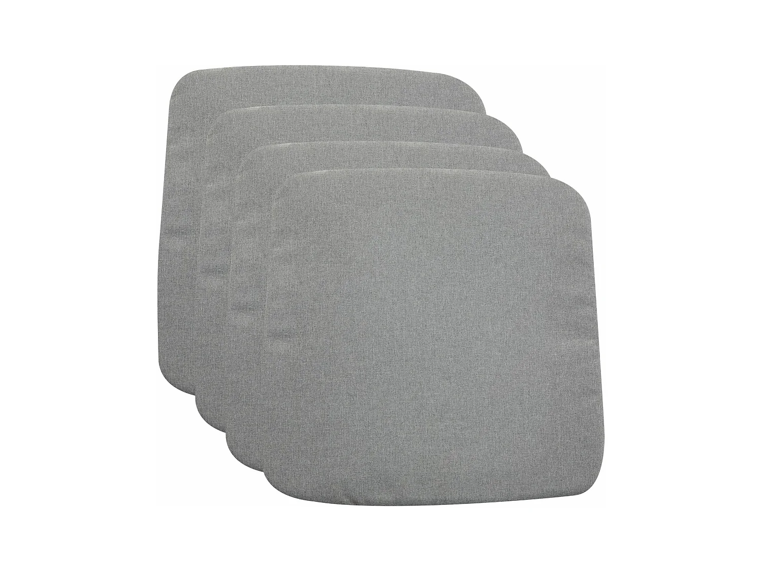 Lot de 4 coussins d'extérieur 43 x 43 cm avec assise antidérapante CHIARA, galettes de chaise de jardin, en tissu gris