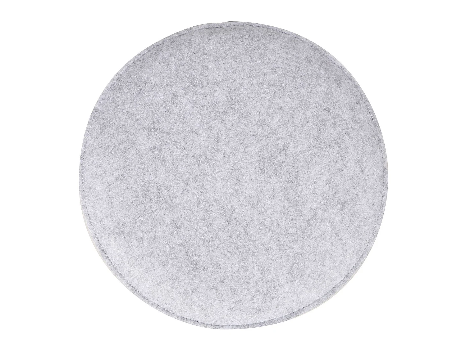 Lot de 4 coussins d'assise LESLIE, galettes de chaises en feutre gris de format rond avec picots antidérapants en caoutchouc