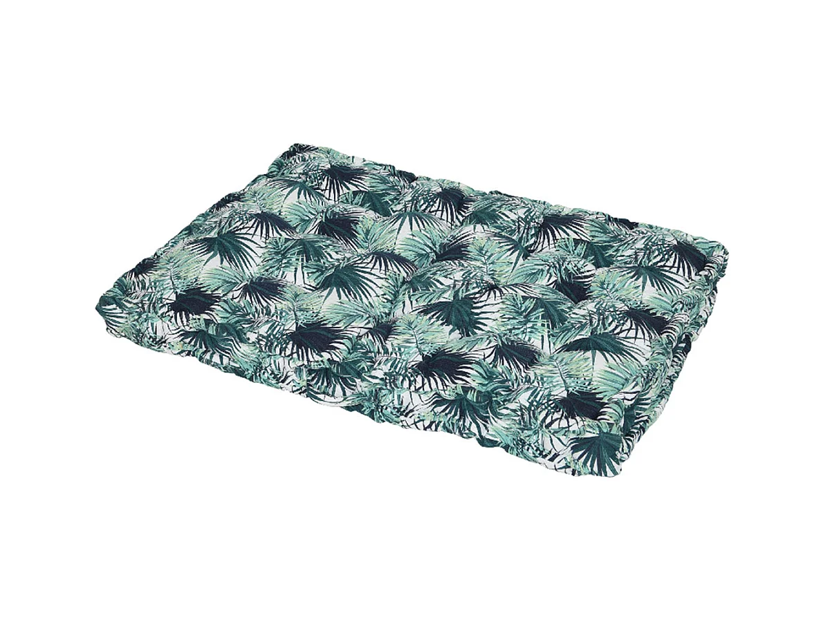 Coussin palette de jardin déco feuilles foncé 120 x 80 x 8 cm - Jardideco