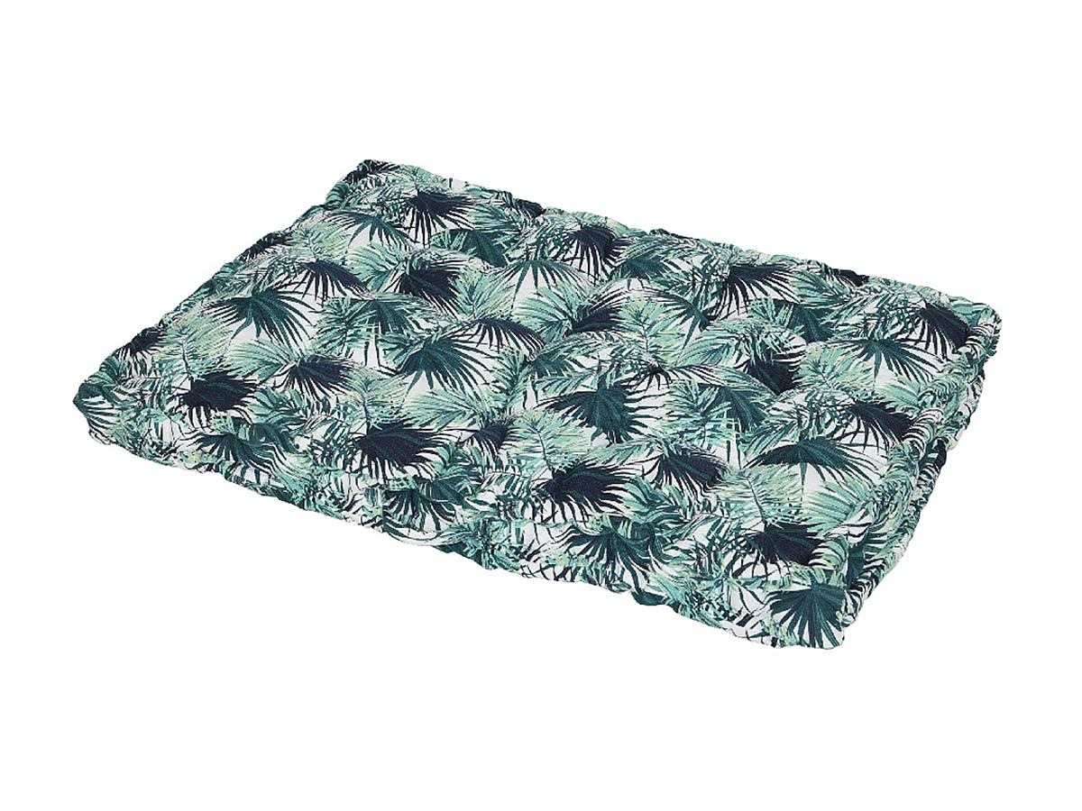 Coussin palette de jardin déco feuilles foncé 120 x 80 x 8 cm - Jardideco