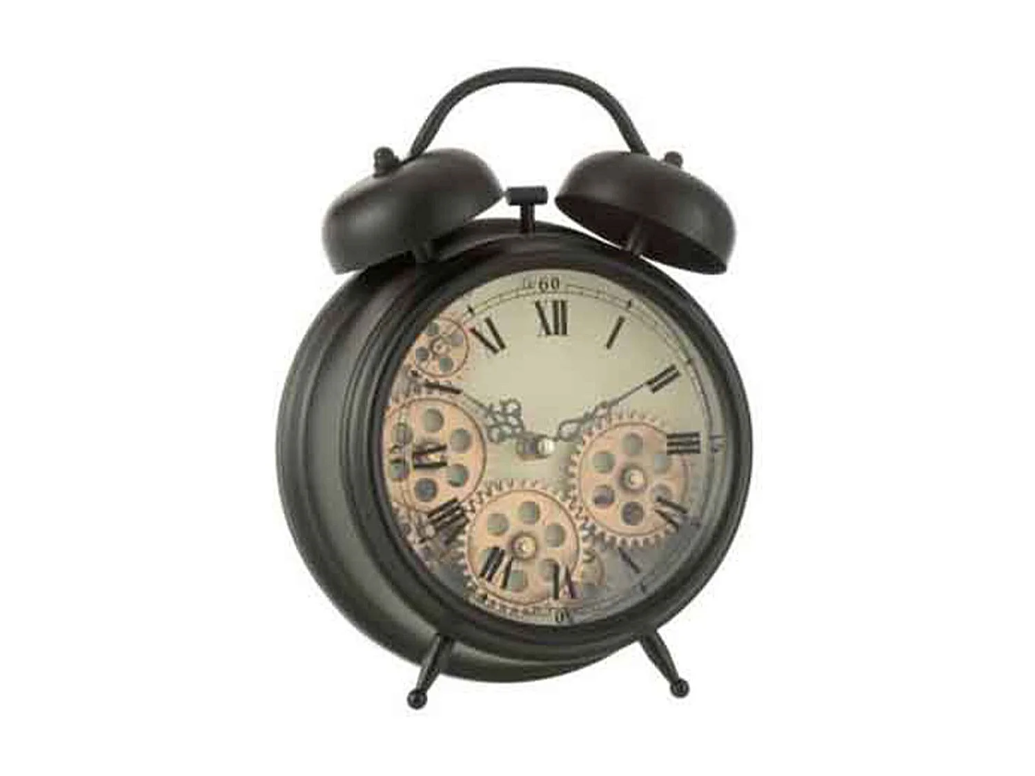 Réveil à Poser Vintage "Mécanisme" 26cm Noir