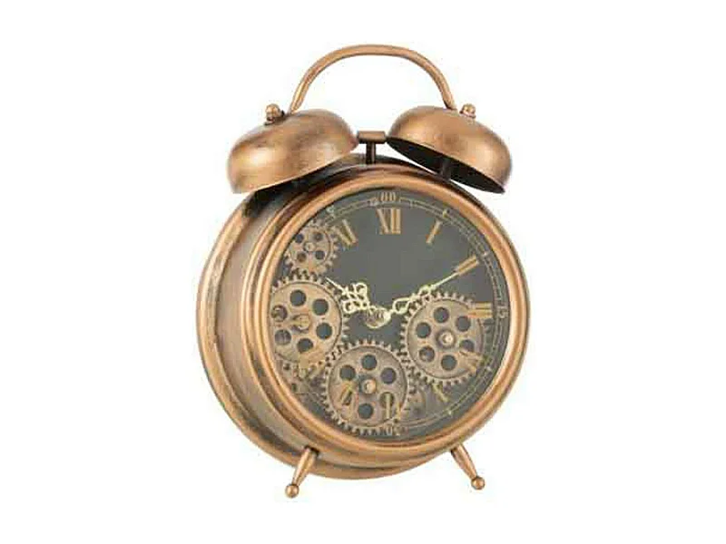 Réveil à Poser Vintage "Mécanisme" 26cm Cuivre