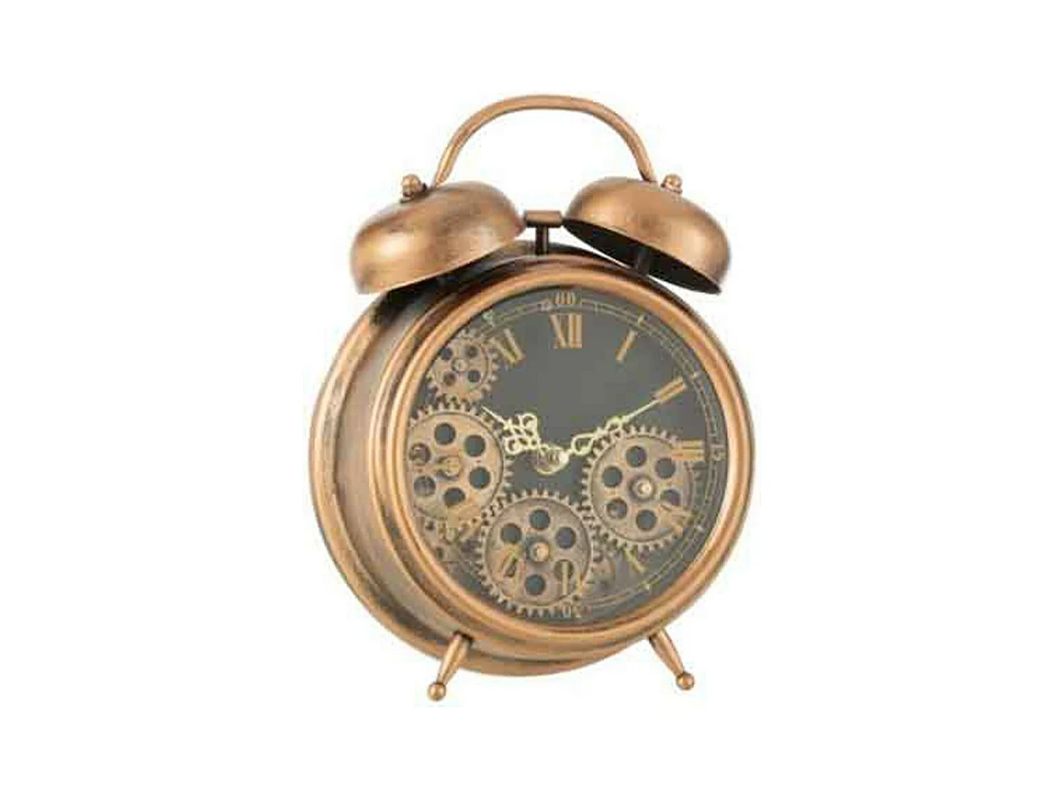 Réveil à Poser Vintage "Mécanisme" 26cm Cuivre