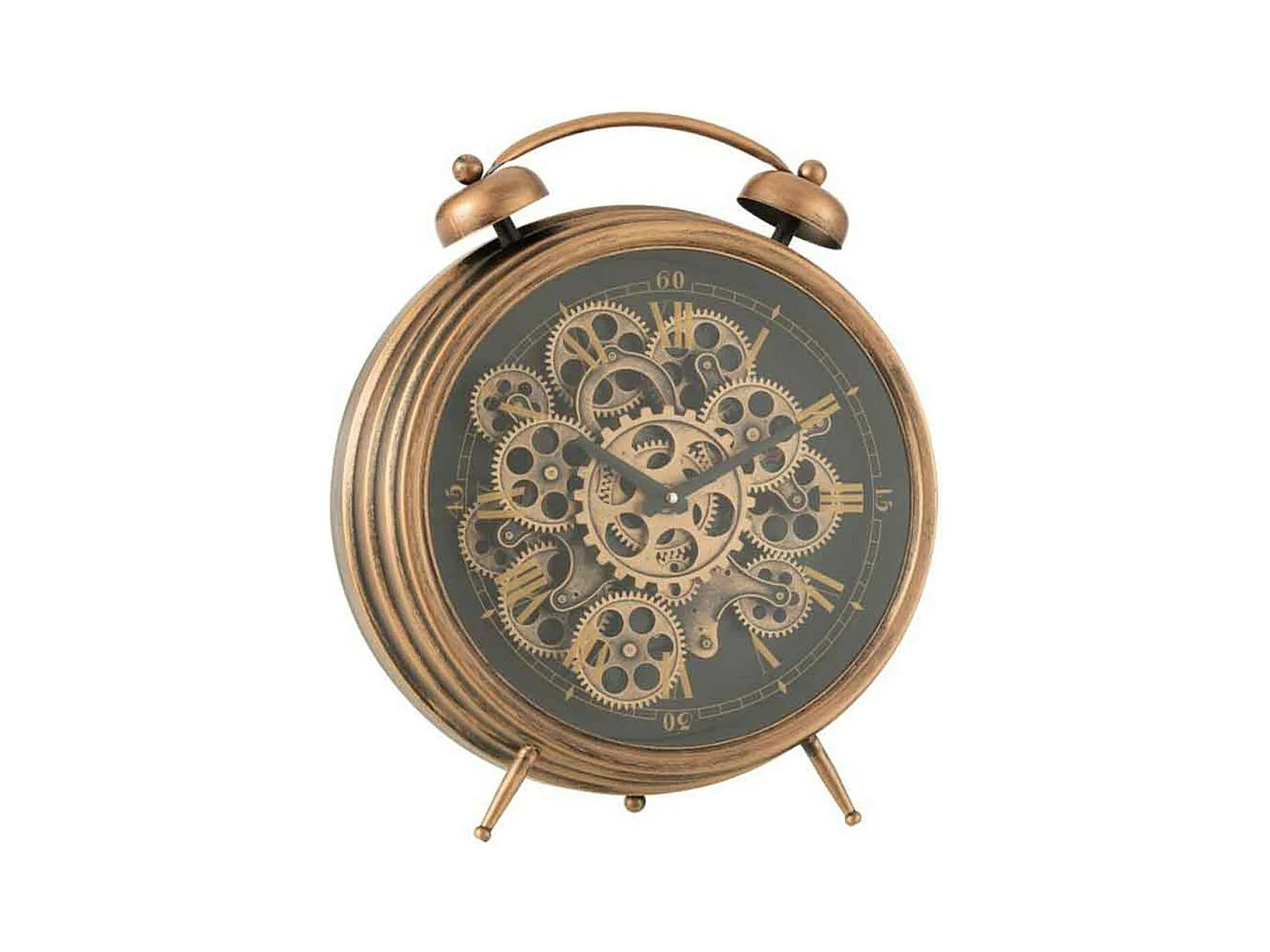 Réveil à Poser Vintage "Mécanisme" 47cm Cuivre