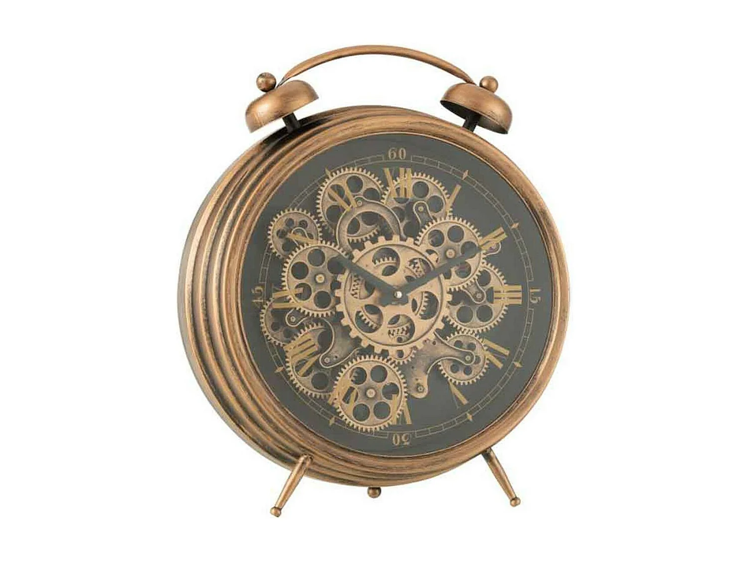 Réveil à Poser Vintage "Mécanisme" 47cm Cuivre