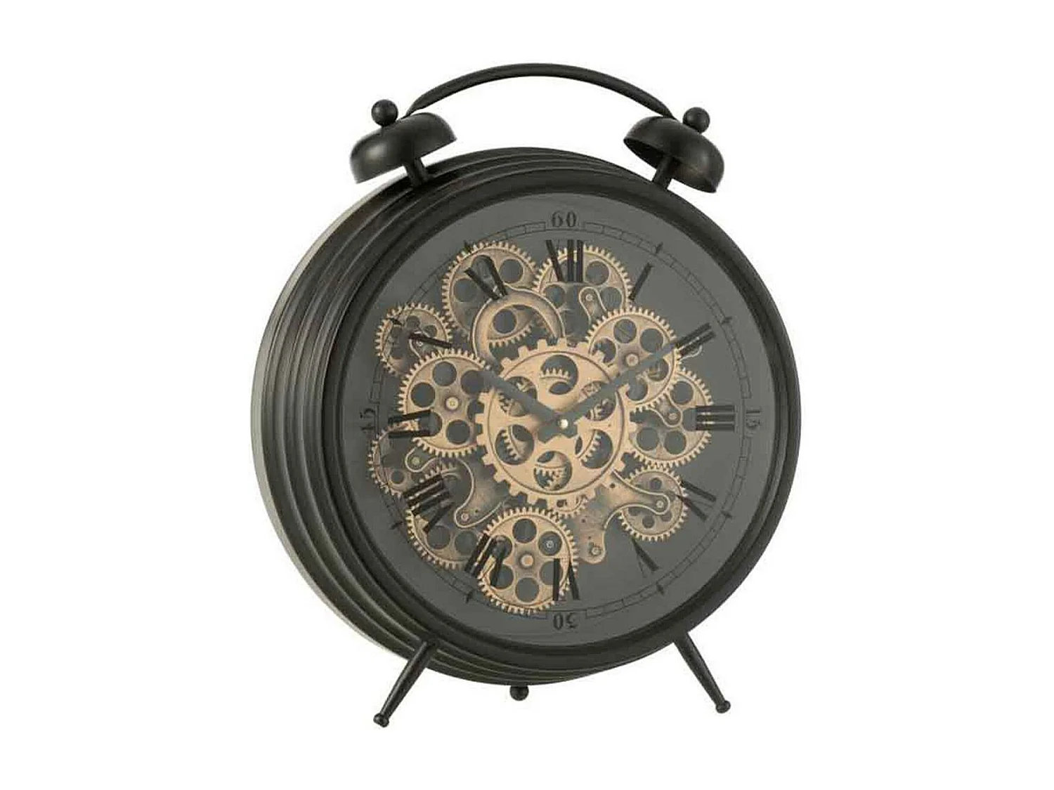 Réveil à Poser Vintage "Mécanisme" 47cm Noir