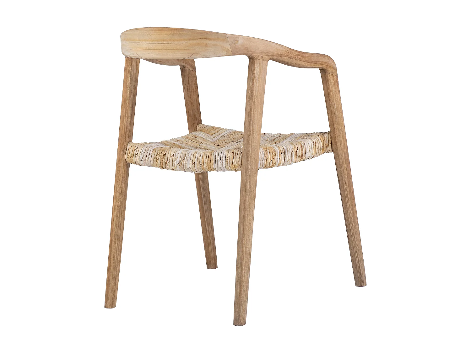 Lot de 2 chaises avec accoudoirs en teck - Naturel clair - JUNARIA