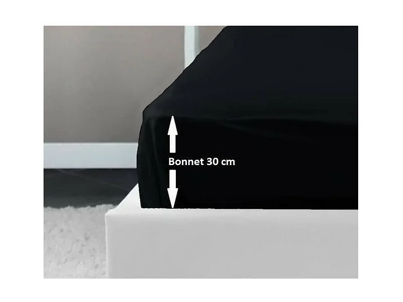 Hoeslaken Zwart 100% Katoen 140x190x30 cm - Gecertificeerd OEKO-TEX