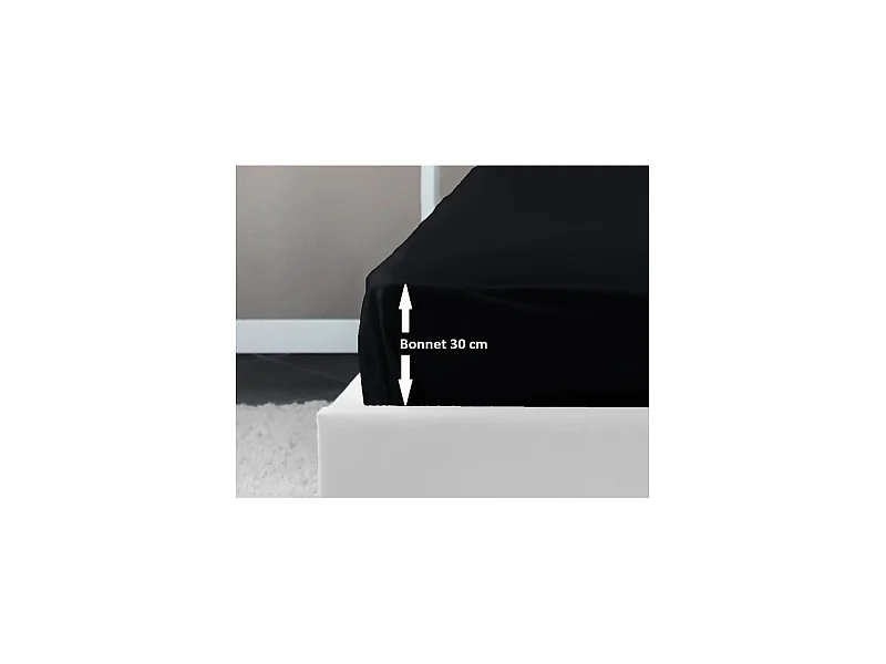 Lenzuolo con Angoli 100% Cotone Nero 160x200x30 cm - Certificato OEKO-TEX