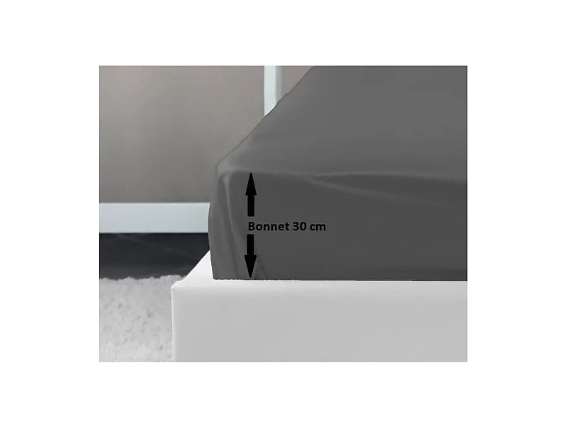 Hoeslaken 100% Katoen 160x200 cm Donkergrijs - OEKO-TEX Gecertificeerd