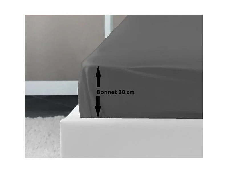 Hoeslaken 100% Katoen 160x200 cm Donkergrijs - OEKO-TEX Gecertificeerd