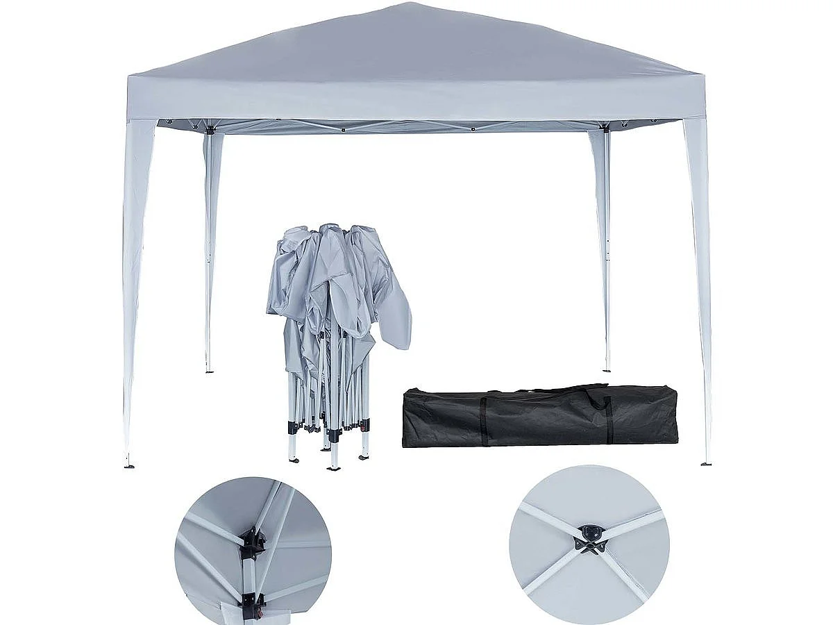 Tonnelle de jardin pliante "Svetlana 3" - 9 m² - 3 x 3 m - Blanc