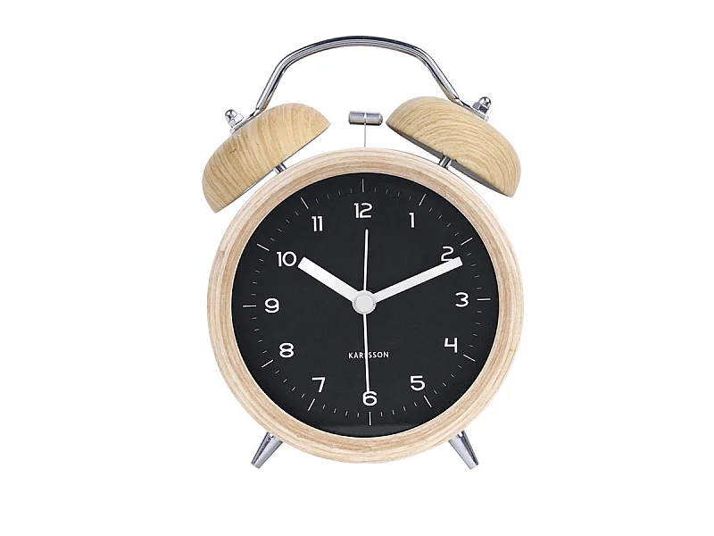 Réveil Classic Bell en bois H. 21 cm - Karlsson