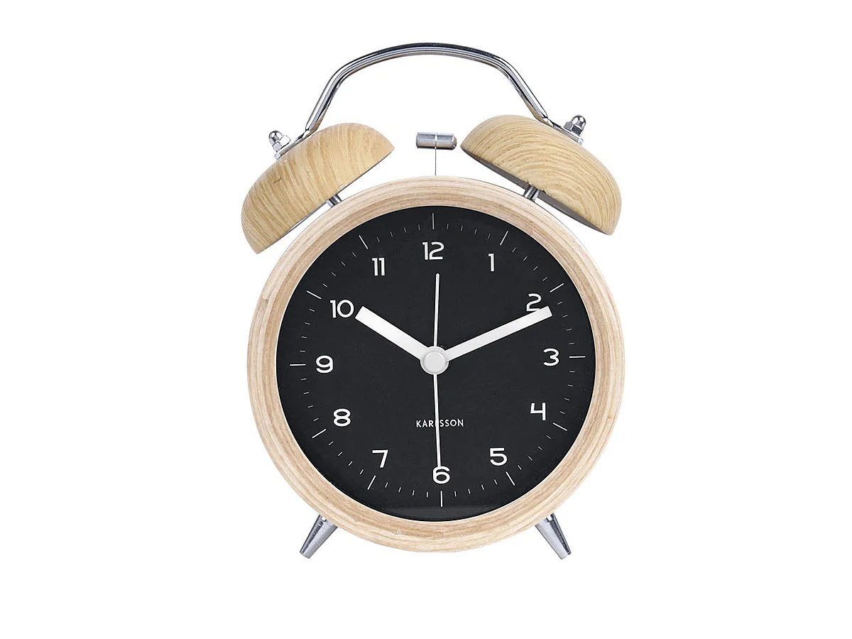 Réveil Classic Bell en bois H. 21 cm - Karlsson