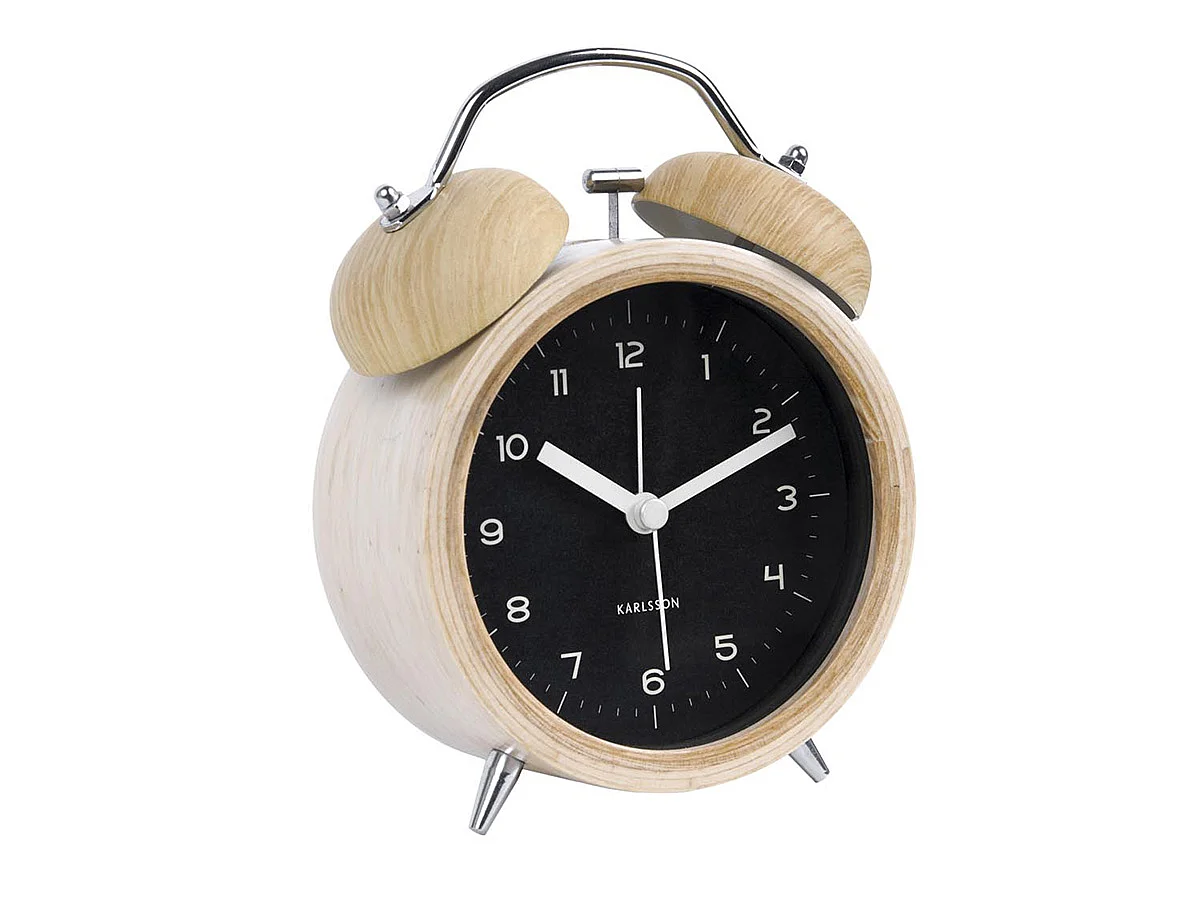 Réveil Classic Bell en bois H. 21 cm - Karlsson