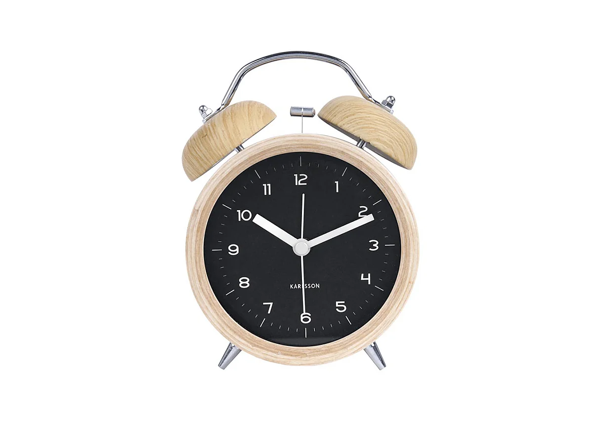 Réveil Classic Bell en bois H. 21 cm - Karlsson