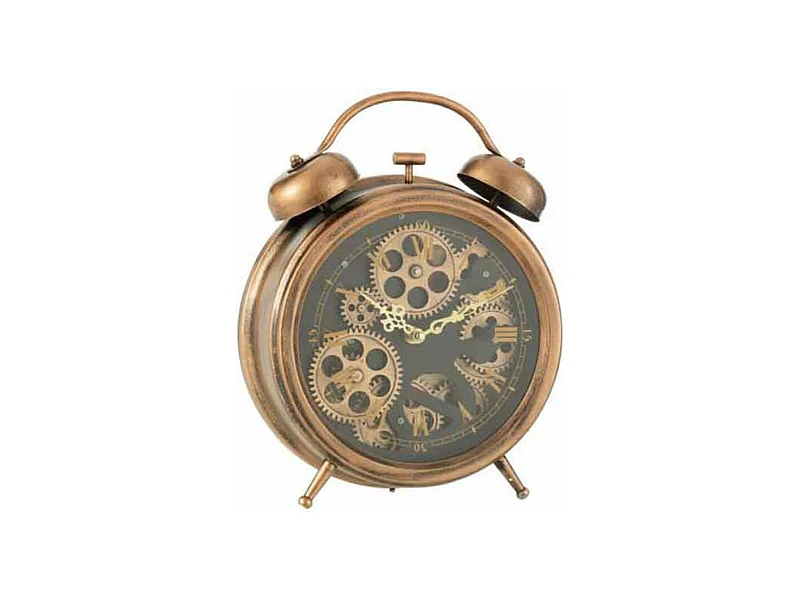 Réveil à Poser Vintage "Mécanisme" 33cm Cuivre