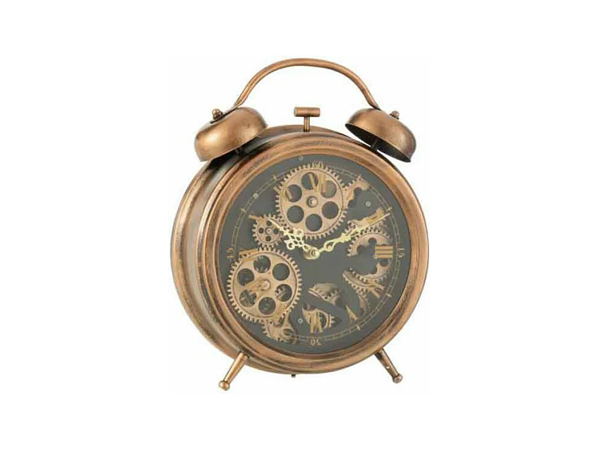 Réveil à Poser Vintage "Mécanisme" 33cm Cuivre