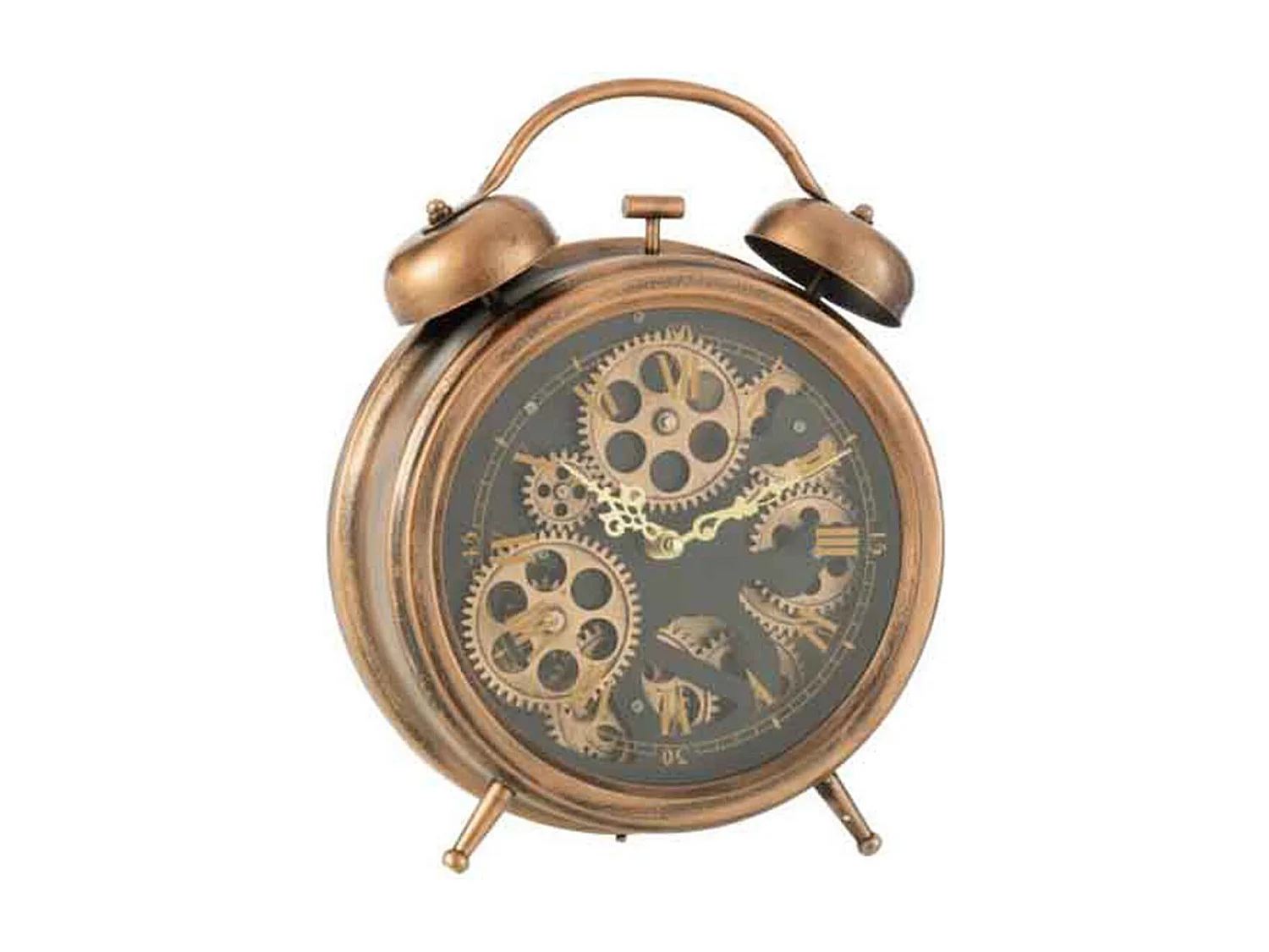 Réveil à Poser Vintage "Mécanisme" 33cm Cuivre