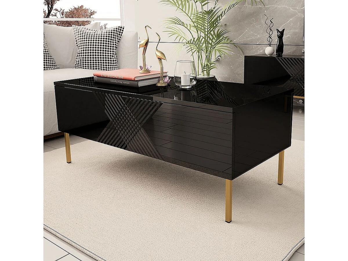 Table basse "Exito" - 120 x 55 x 49 cm - Noire