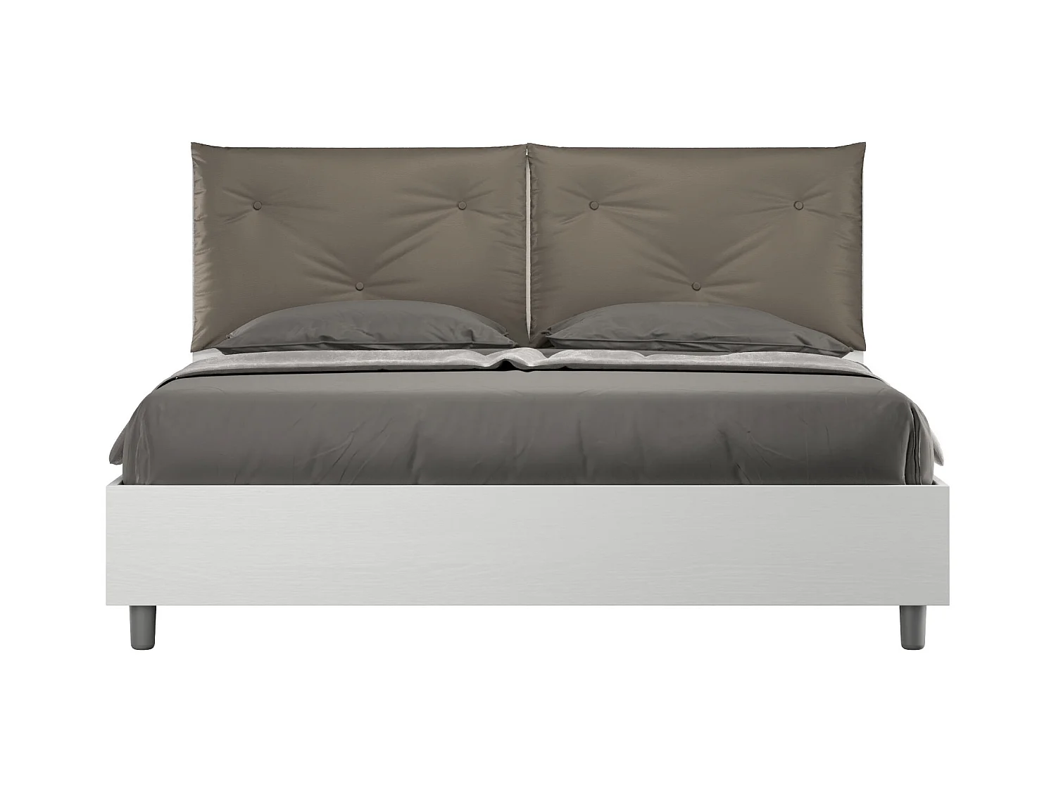 Lit avec sommier 160x190 avec coussins similicuir cappuccino Egos Appia