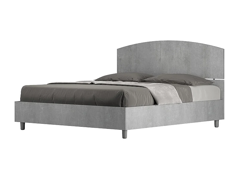 Lit coffre 160x190 gris béton Dora
