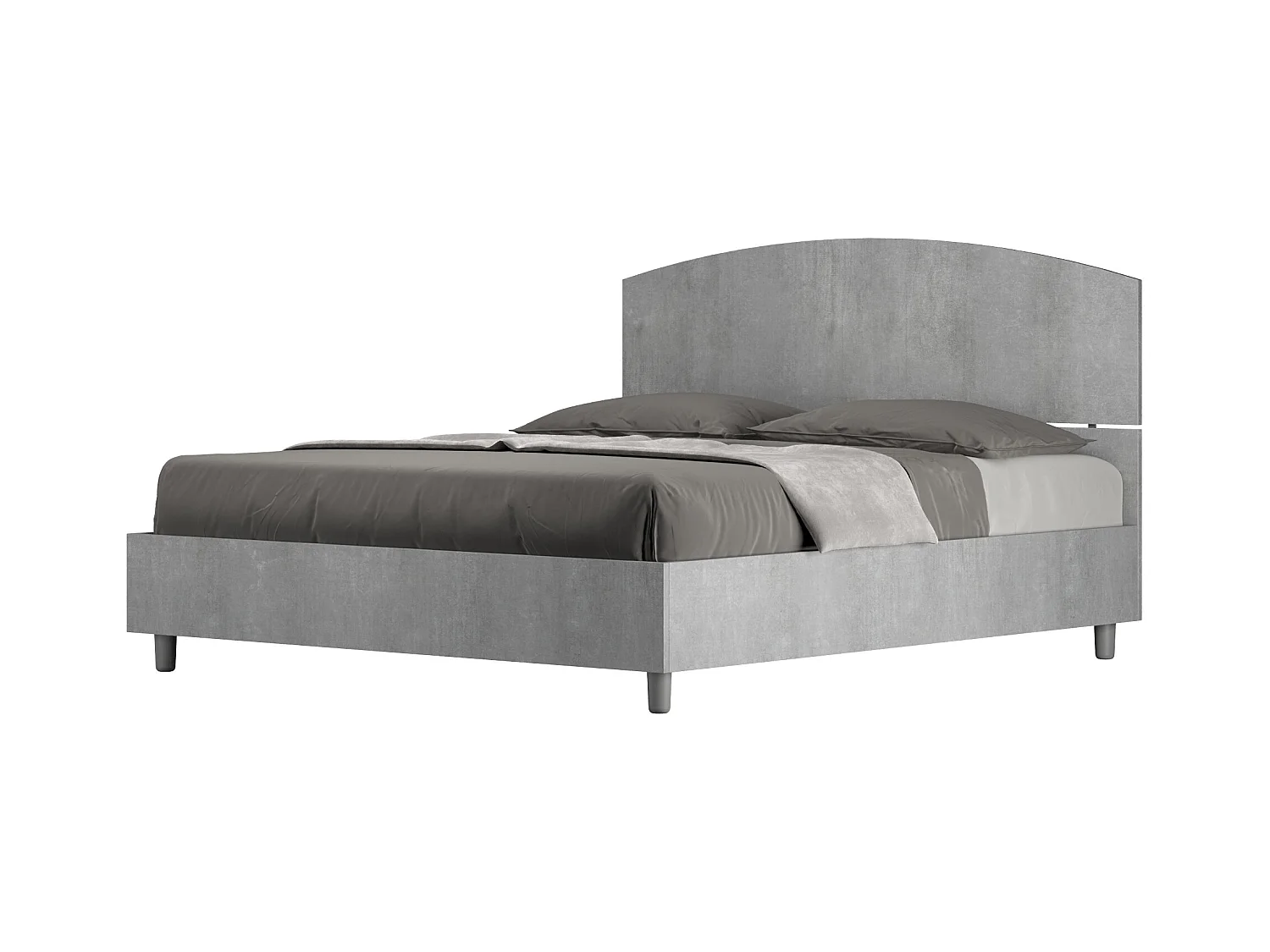 Lit coffre 160x190 gris béton Dora