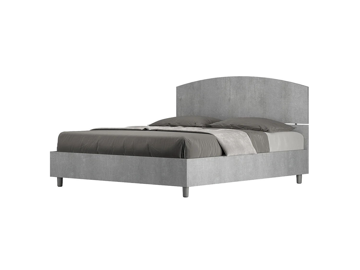 Lit coffre 160x190 gris béton Dora