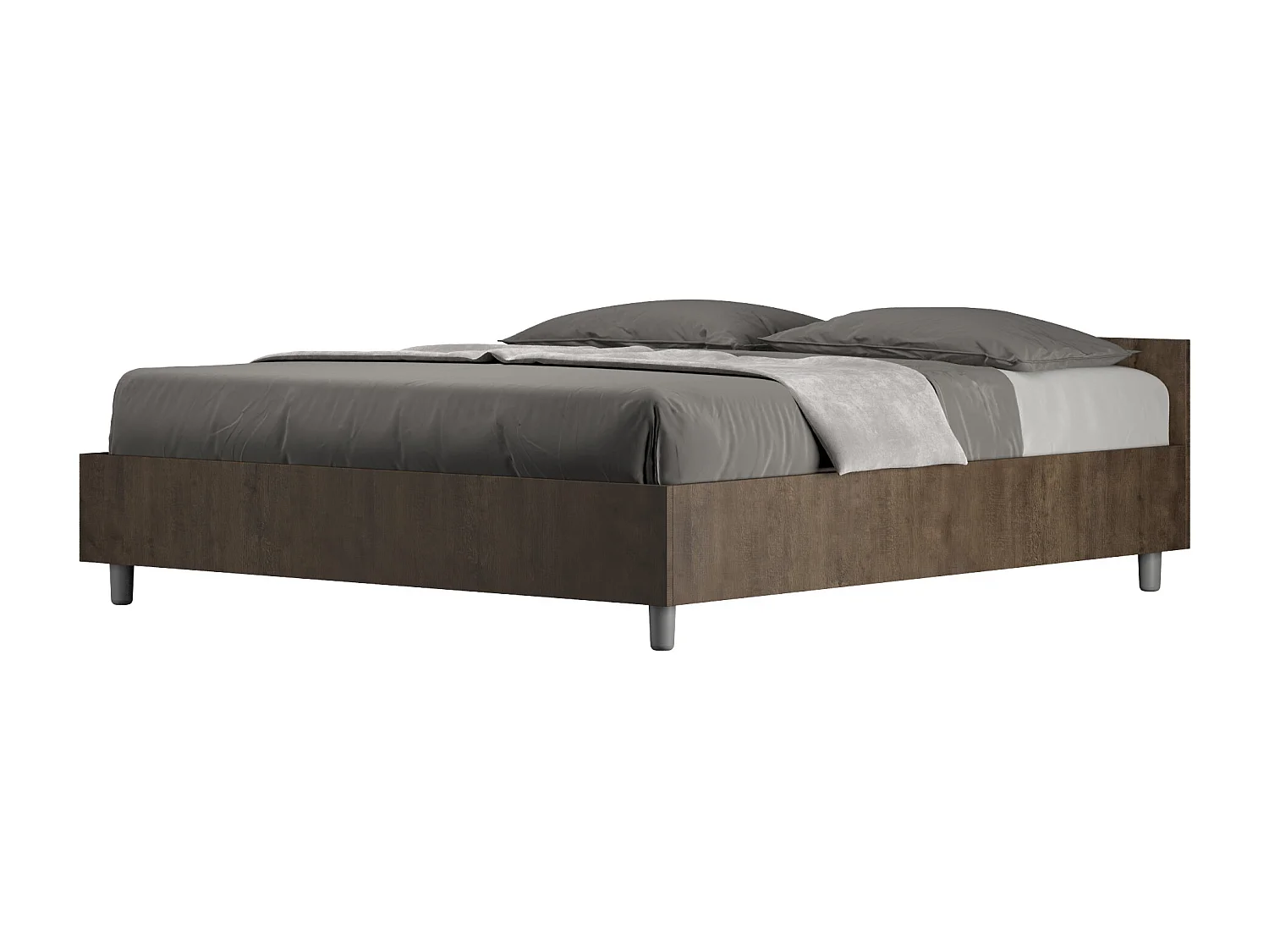 Bett mit Bettkasten 160x190 Nussbaum Nuamo