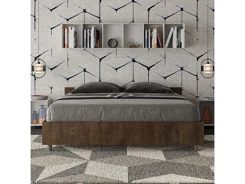 Lit coffre 160x190 noyer Nuamo