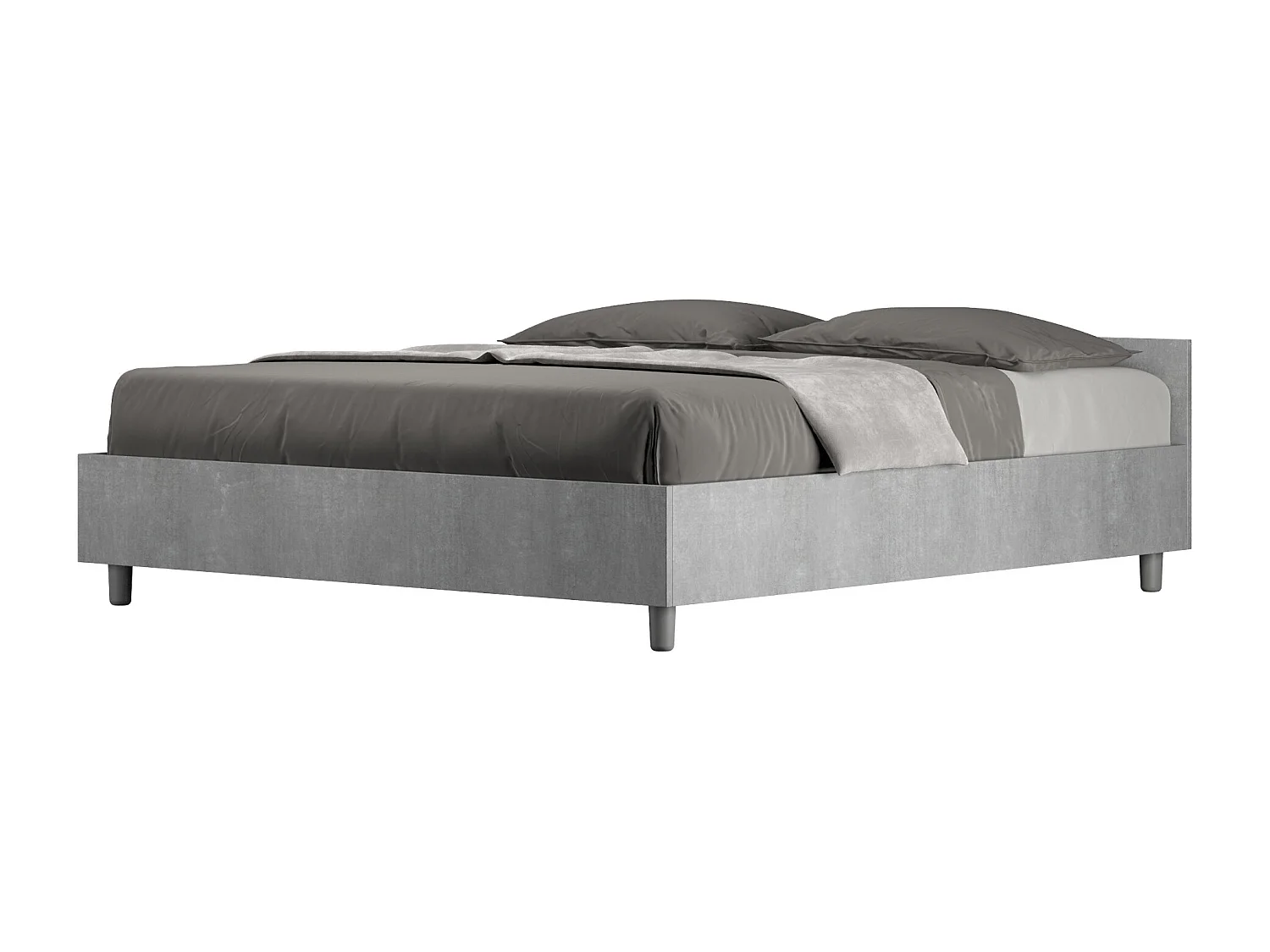 Lit coffre 160x190 gris béton Nuamo