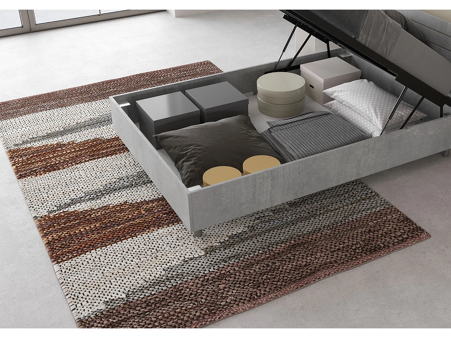 Nuamo Queen-Size-Containerbett 120x190 Beton