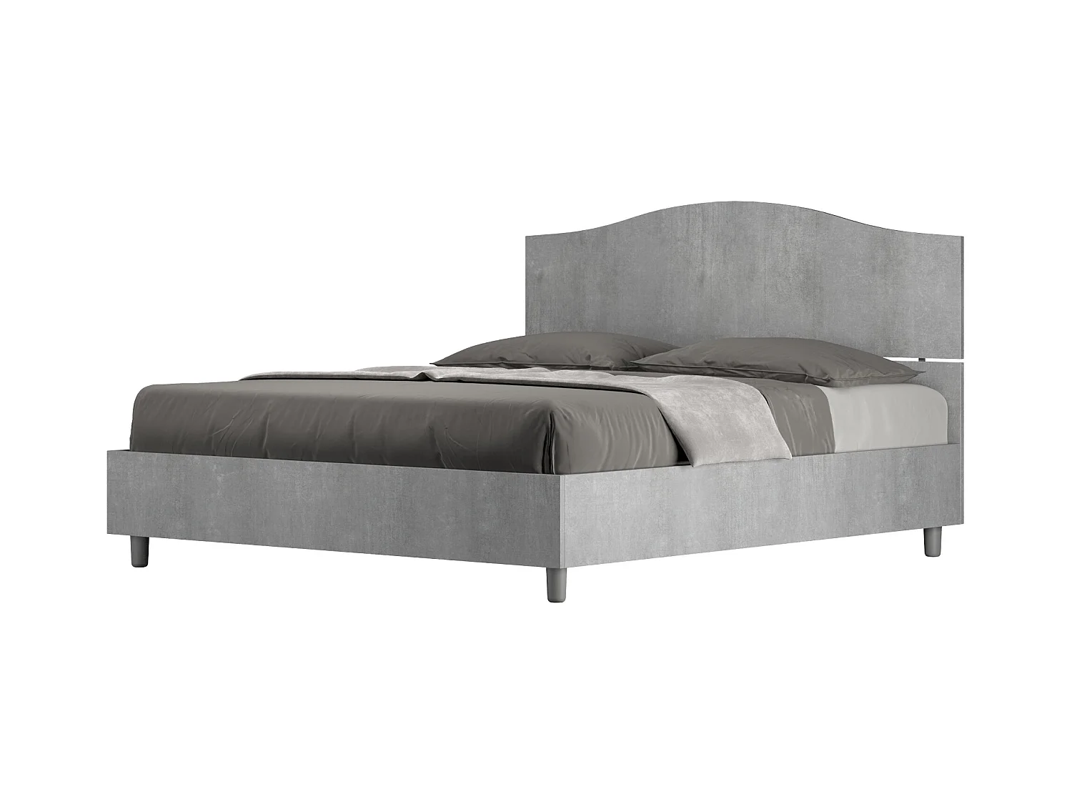 Lit coffre 160x190 gris béton Dores