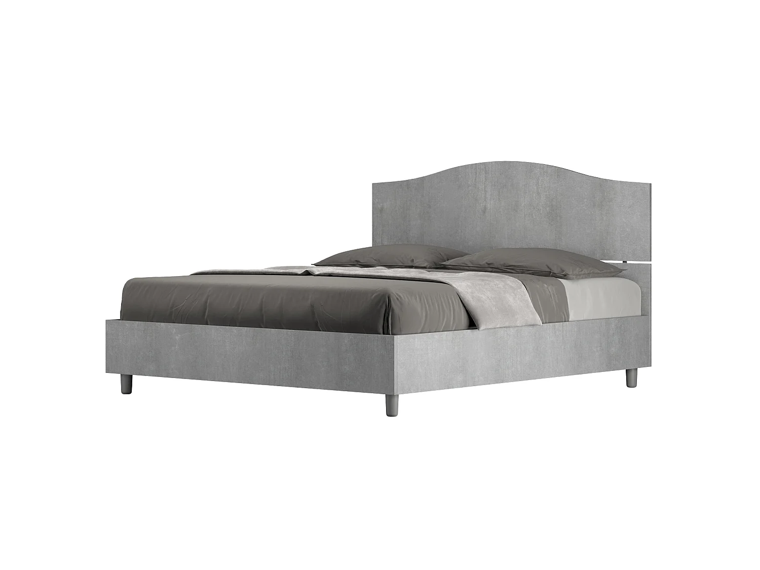 Lit coffre 160x190 gris béton Dores