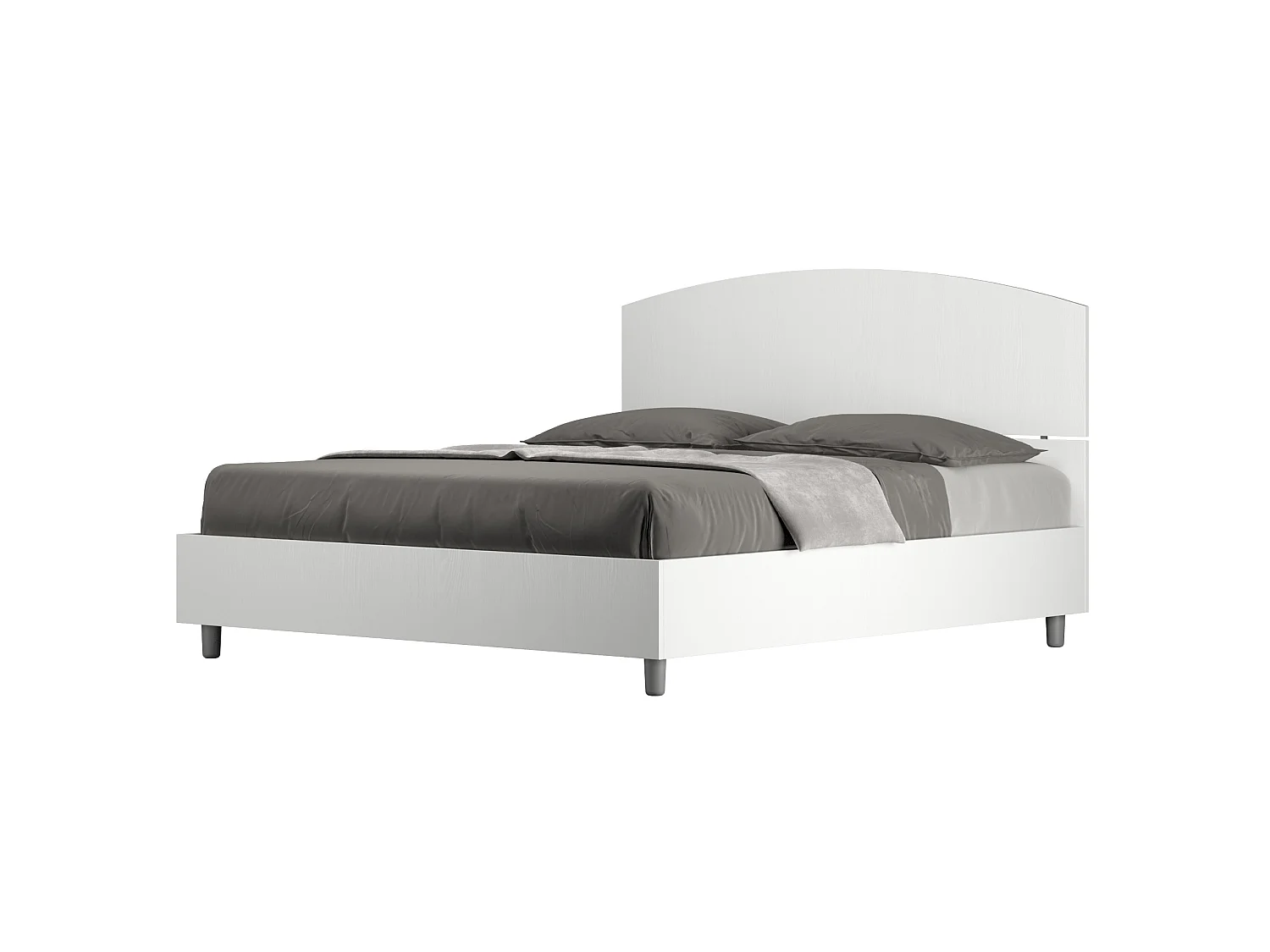 Lit coffre 160x190 frêne blanc Dora