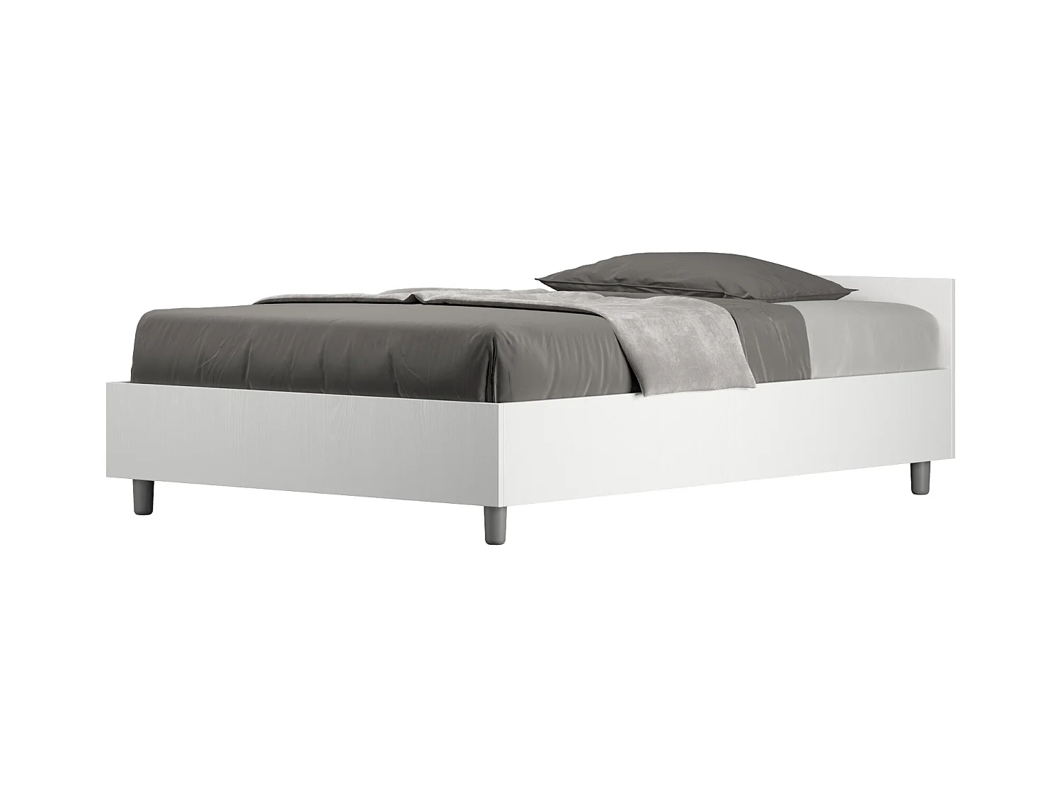 Cama contenedor tamaño queen Nuamo 120x190 en fresno blanco