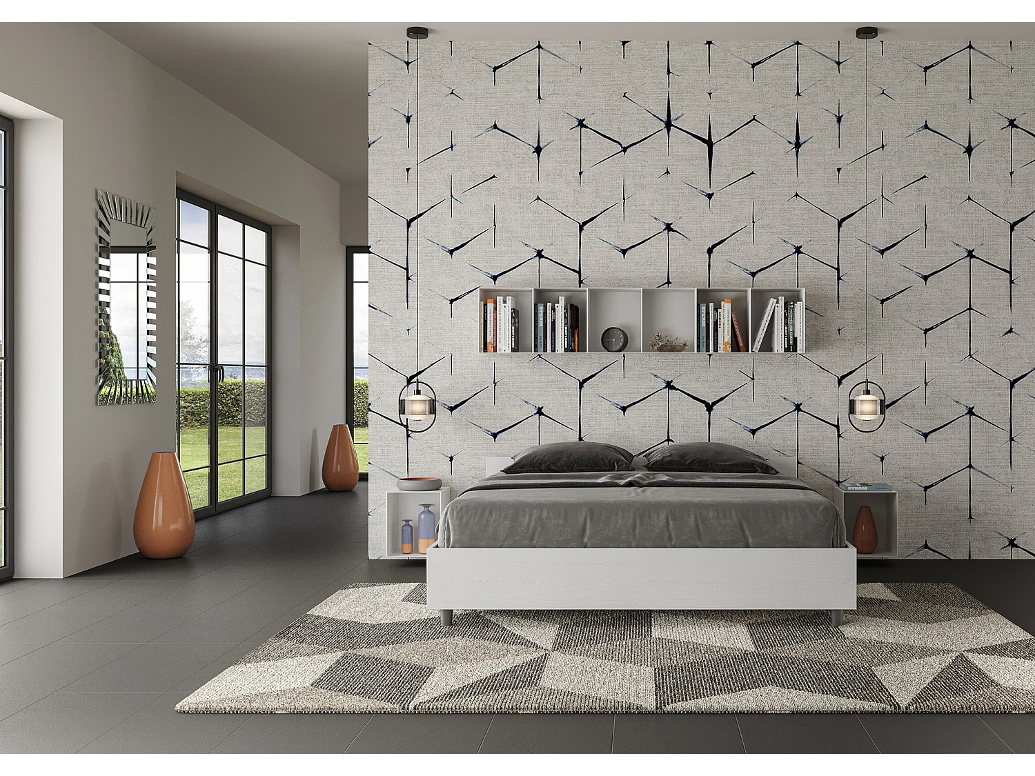 Bed 160x190 met opbergruimte eiken wit Nuamo