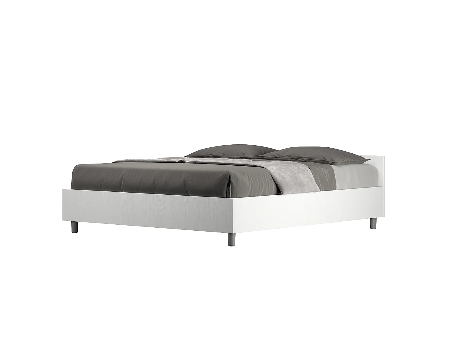 Cama con almacenaje 160x190 fresno blanco Nuamo