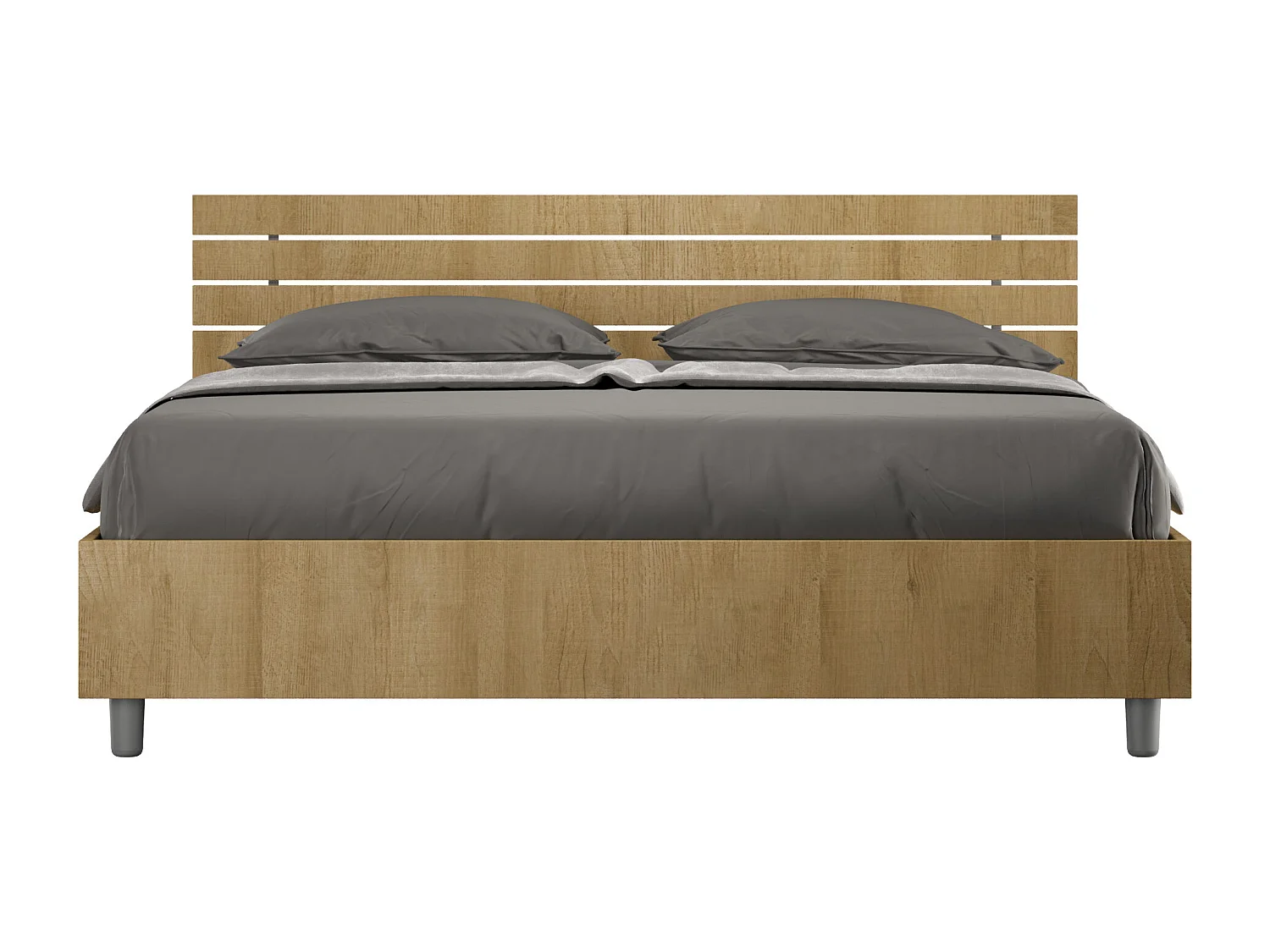 Letto contenitore 160x190 testata dritta con doghe quercia Ankel