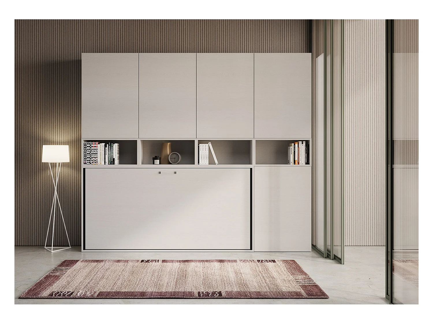 Łóżko pojedyncze Kando Biały Jesion kompozycja C z materacem