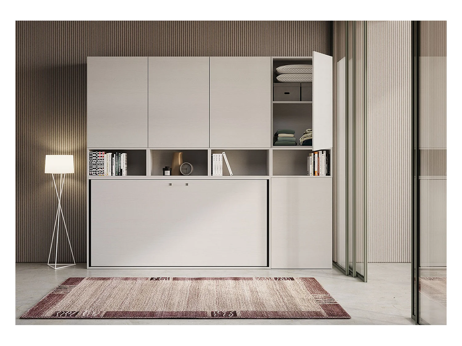 Łóżko pojedyncze Kando Biały Jesion kompozycja C z materacem