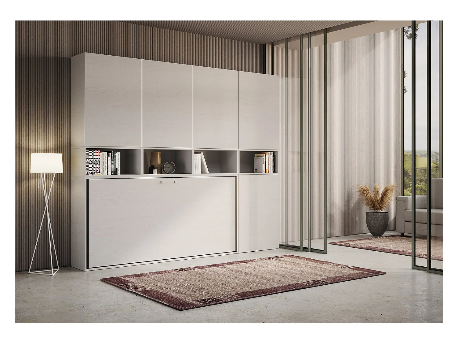 Łóżko pojedyncze Kando Biały Jesion kompozycja C z materacem