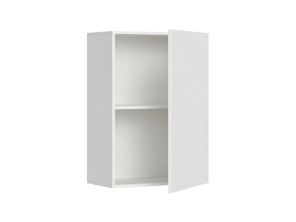 Armoire lit escamotable horizontal 1 couchage 85 Kando avec matelas composition B Frêne Blanc