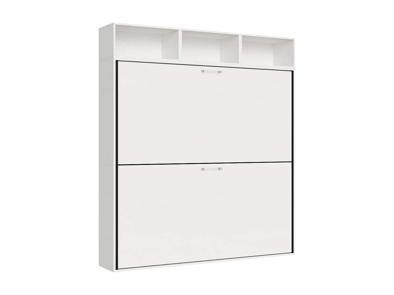 Armoire lit escamotable horizontal superposé 2 couchages 85 Kando comp.L Frêne Blanc